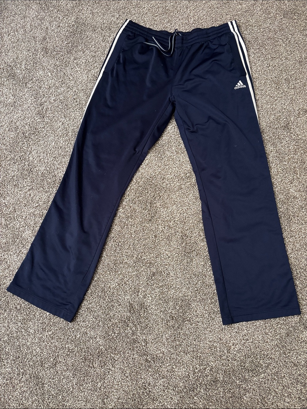 adidas Navy Joggers with White Side Stripes